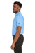 Puma 599117 Mens Cloudspun Monarch Moisture Wicking Short Sleeve Polo Shirt Heather Placid Blue/Navy Blue Model Side