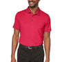 Puma Mens Cloudspun Monarch Moisture Wicking Short Sleeve Polo Shirt - Heather Teaberry Red/Navy Blue