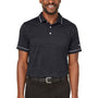 Puma Mens Cloudspun Monarch Moisture Wicking Short Sleeve Polo Shirt - Heather Black/Heather High Rise Grey