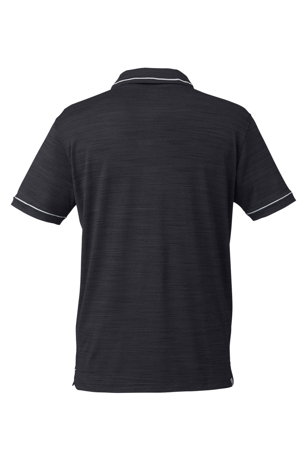 Puma 599117 Mens Cloudspun Monarch Moisture Wicking Short Sleeve Polo Shirt Heather Black/Heather High Rise Grey Flat Back