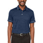 Puma Mens Cloudspun Monarch Moisture Wicking Short Sleeve Polo Shirt - Heather Navy Blue/High Rise Grey