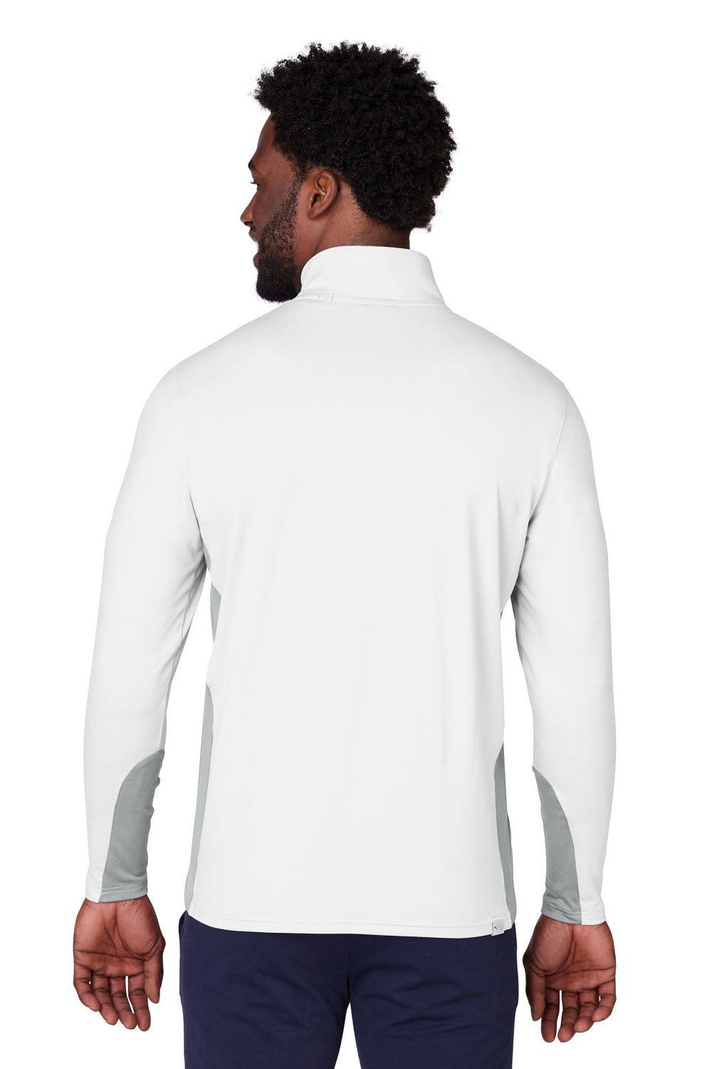 Puma 599127 Mens Gamer Moisture Wicking 1/4 Zip Sweatshirt Bright White Model Back