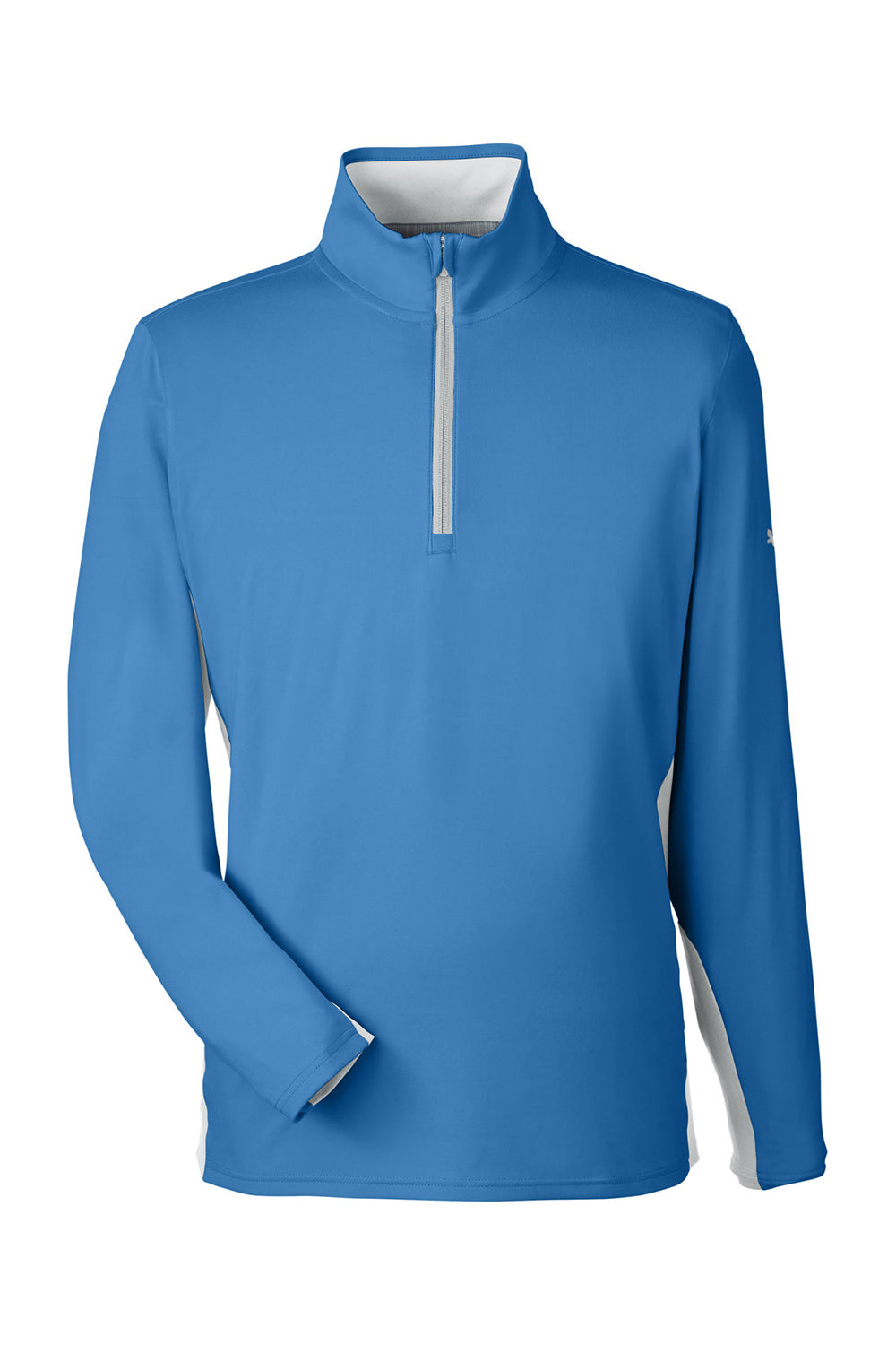 Puma 599127 Mens Gamer Moisture Wicking 1/4 Zip Sweatshirt Bright Cobalt Blue Flat Front