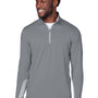 Puma Mens Gamer Moisture Wicking 1/4 Zip Sweatshirt - Quiet Shade Grey - Closeout