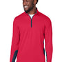 Puma Mens Gamer Moisture Wicking 1/4 Zip Sweatshirt - Ski Patrol Red - Closeout