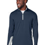 Puma Mens Gamer Moisture Wicking 1/4 Zip Sweatshirt - Navy Blue - Closeout