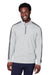 Puma 599129 Mens Cloudspun Moisture Wicking 1/4 Zip Sweatshirt Heather High Rise Grey/Quiet Shade Grey Model Front