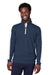 Puma 599129 Mens Cloudspun Moisture Wicking 1/4 Zip Sweatshirt Navy Blue/Bright White Model Front