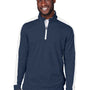 Puma Mens Cloudspun Moisture Wicking 1/4 Zip Sweatshirt - Navy Blue/Bright White