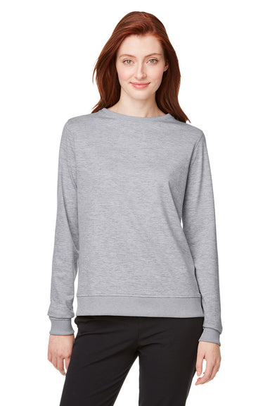 Puma 599267 Womens Cloudspun Moisture Wicking Crewneck Sweatshirt Heather Light Grey Model Front