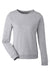 Puma 599267 Womens Cloudspun Moisture Wicking Crewneck Sweatshirt Heather Light Grey Flat Front