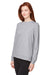 Puma 599267 Womens Cloudspun Moisture Wicking Crewneck Sweatshirt Heather Light Grey Model 3q