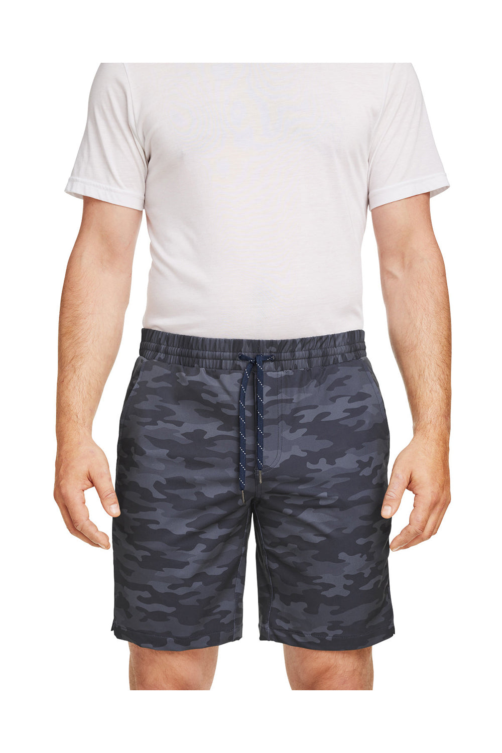 Puma 599271 Mens EGW Walker Moisture Wicking Shorts w/ Pockets Navy Blue Camo Model Front