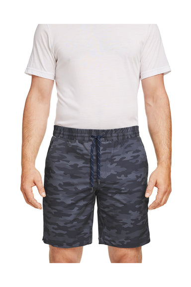 Puma 599271 Mens EGW Walker Moisture Wicking Shorts w/ Pockets Navy Blue Camo Model Front