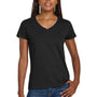 Gildan Womens Short Sleeve V-Neck T-Shirt - Black