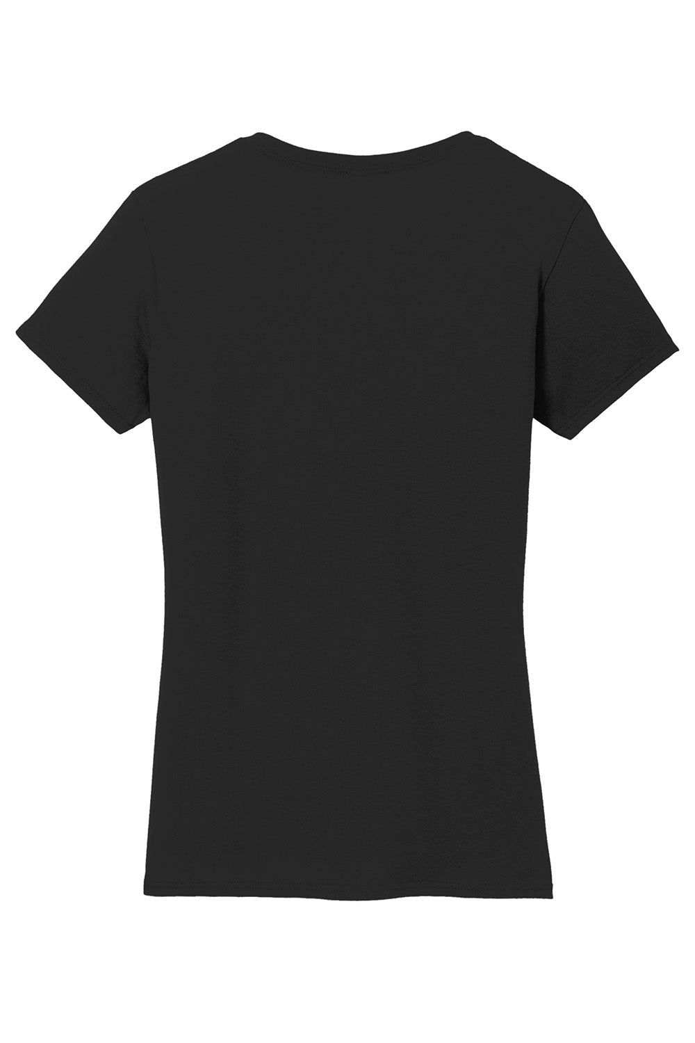 Gildan 5V00L/G500VL Womens Short Sleeve V-Neck T-Shirt Black Flat Back