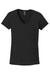 Gildan 5V00L/G500VL Womens Short Sleeve V-Neck T-Shirt Black Flat Front