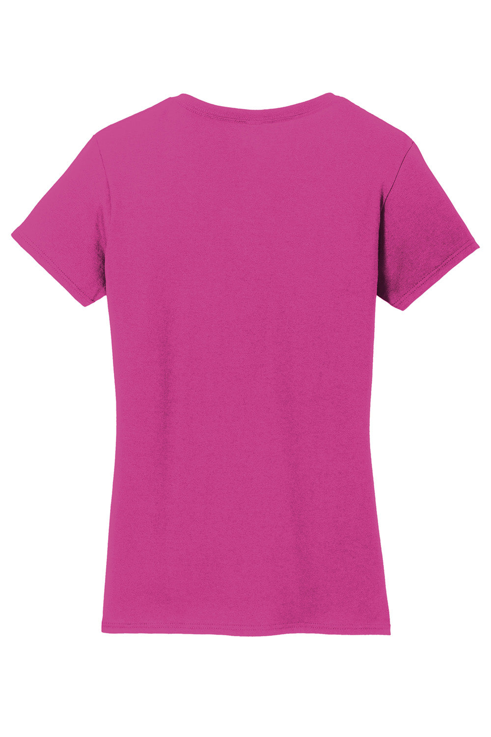 Gildan 5V00L/G500VL Womens Short Sleeve V-Neck T-Shirt Heliconia Pink Flat Back