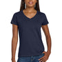 Gildan Womens Short Sleeve V-Neck T-Shirt - Navy Blue