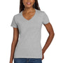 Gildan Womens Short Sleeve V-Neck T-Shirt - Sport Grey