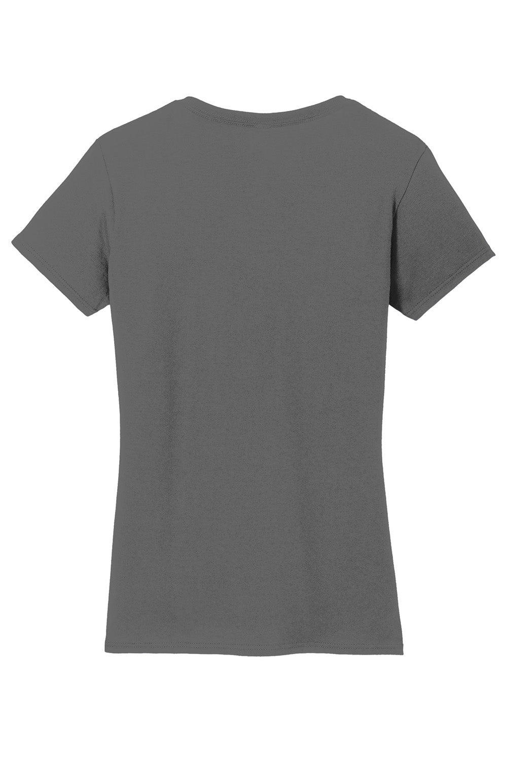 Gildan 5V00L/G500VL Womens Short Sleeve V-Neck T-Shirt Charcoal Grey Flat Back