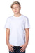 Threadfast Apparel 600A Youth Ultimate Short Sleeve Crewneck T-Shirt White Model Front