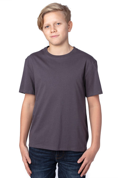 Threadfast Apparel 600A Youth Ultimate Short Sleeve Crewneck T-Shirt Graphite Grey Model Front