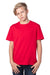 Threadfast Apparel 600A Youth Ultimate Short Sleeve Crewneck T-Shirt Red Model Front