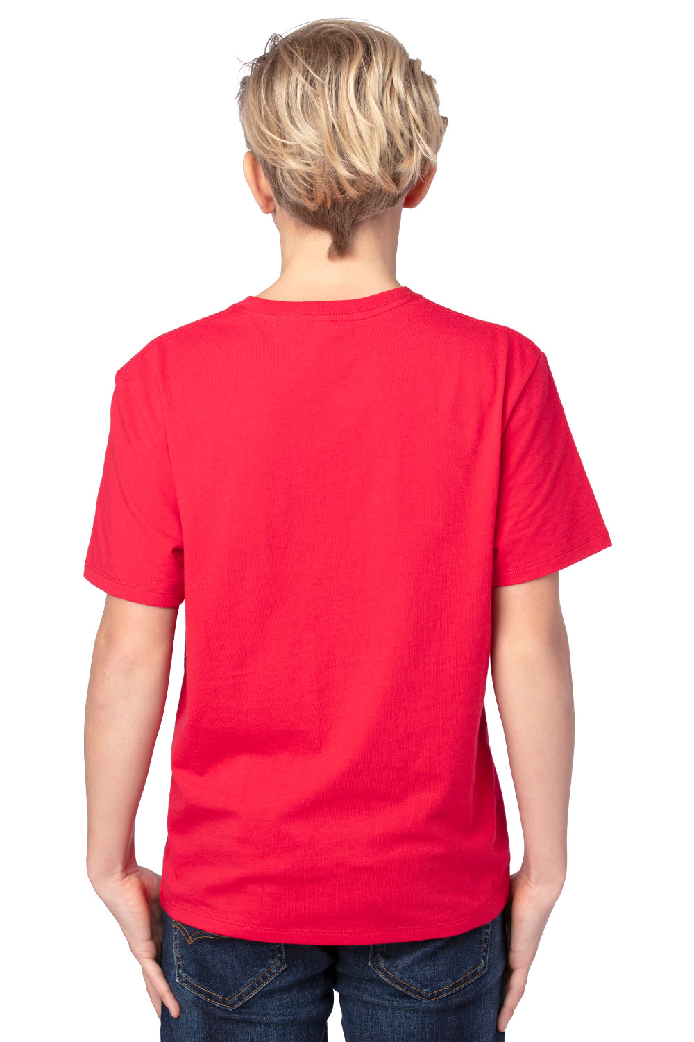 Threadfast Apparel 600A Youth Ultimate Short Sleeve Crewneck T-Shirt Red Model Back