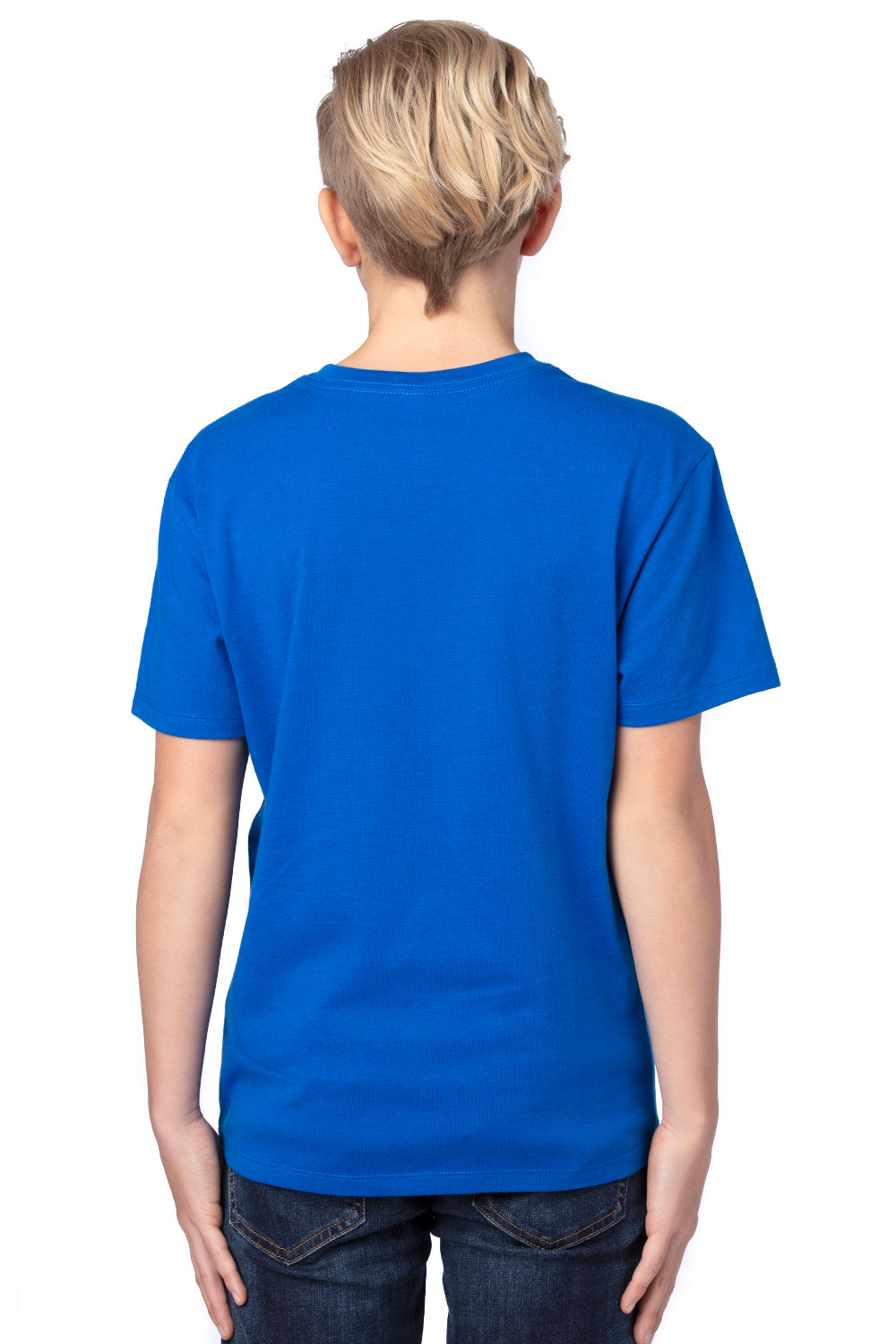 Threadfast Apparel 600A Youth Ultimate Short Sleeve Crewneck T-Shirt Royal Blue Model Back