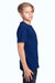 Threadfast Apparel 600A Youth Ultimate Short Sleeve Crewneck T-Shirt Navy Blue Model Side