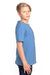 Threadfast Apparel 600A Youth Ultimate Short Sleeve Crewneck T-Shirt Heather Royal Blue Model Side