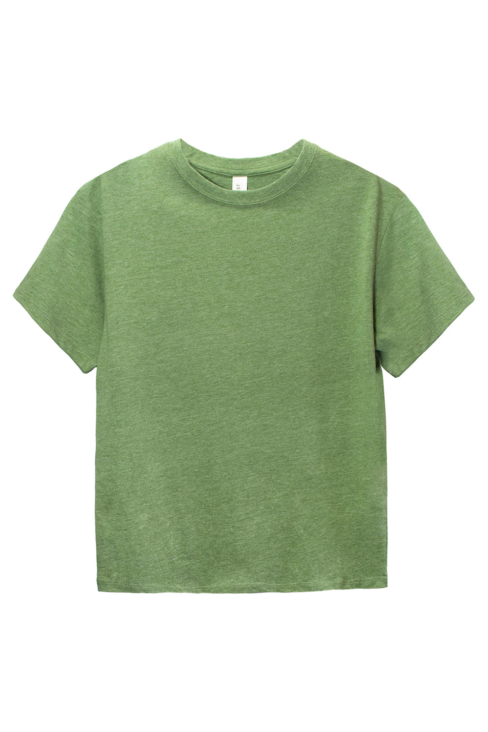 Threadfast Apparel 600A Youth Ultimate Short Sleeve Crewneck T-Shirt Heather Army Green Flat Front