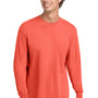 Comfort Colors Mens Long Sleeve Crewneck T-Shirt - Bright Salmon Orange