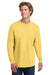 Comfort Colors 6014/C6014 Mens Long Sleeve Crewneck T-Shirt Butter Yellow Model Front