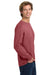 Comfort Colors 6014/C6014 Mens Long Sleeve Crewneck T-Shirt Crimson Red Model Side