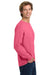 Comfort Colors 6014/C6014 Mens Long Sleeve Crewneck T-Shirt Crunchberry Pink Model Side