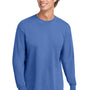 Comfort Colors Mens Long Sleeve Crewneck T-Shirt - Flo Blue