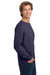 Comfort Colors 6014/C6014 Mens Long Sleeve Crewneck T-Shirt Grape Purple Model Side