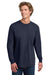 Comfort Colors 6014/C6014 Mens Long Sleeve Crewneck T-Shirt Navy Blue Model Front