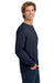 Comfort Colors 6014/C6014 Mens Long Sleeve Crewneck T-Shirt Navy Blue Model Side