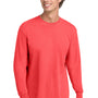 Comfort Colors Mens Long Sleeve Crewneck T-Shirt - Neon Red Orange