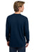 Comfort Colors 6014/C6014 Mens Long Sleeve Crewneck T-Shirt True Navy Blue Model Back