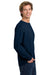 Comfort Colors 6014/C6014 Mens Long Sleeve Crewneck T-Shirt True Navy Blue Model Side