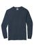 Comfort Colors 6014/C6014 Mens Long Sleeve Crewneck T-Shirt Midnight Navy Blue Flat Front