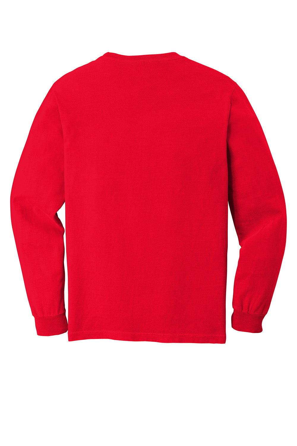 Comfort Colors 6014/C6014 Mens Long Sleeve Crewneck T-Shirt Red Flat Back