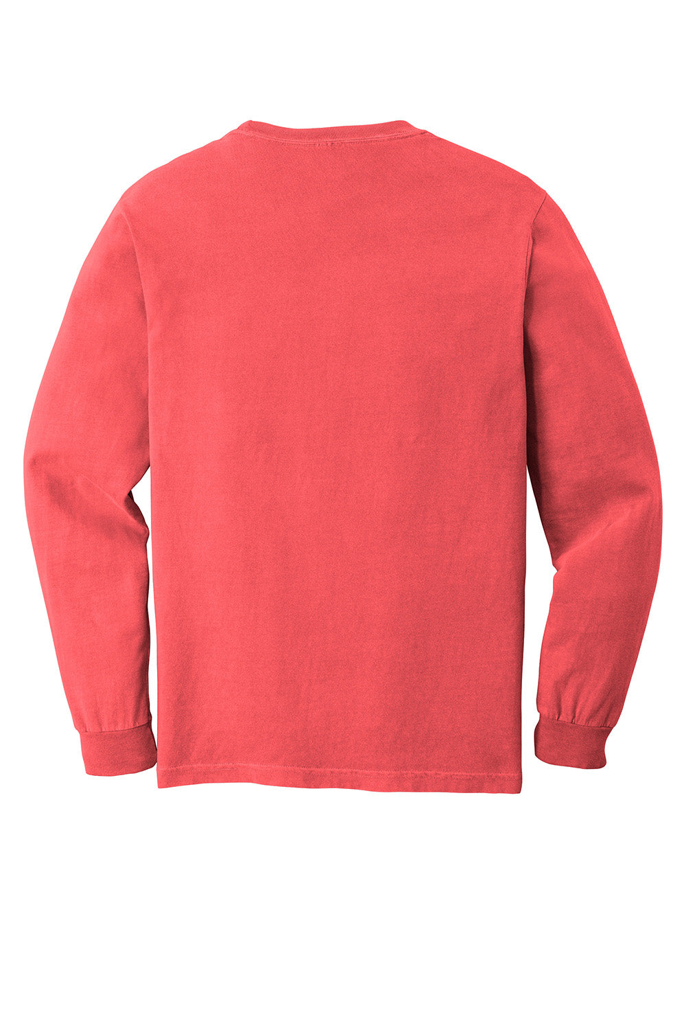 Comfort Colors 6014/C6014 Mens Long Sleeve Crewneck T-Shirt Watermelon Pink Flat Back