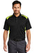 CornerStone CS416 Mens Select Moisture Wicking Short Sleeve Polo Shirt w/ Pocket Black/Shock Green Model Front