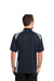 CornerStone CS416 Mens Select Moisture Wicking Short Sleeve Polo Shirt w/ Pocket Dark Navy Blue/Light Grey Model Back