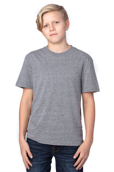 Threadfast Apparel 602A Youth Short Sleeve Crewneck T-Shirt Grey Model Front